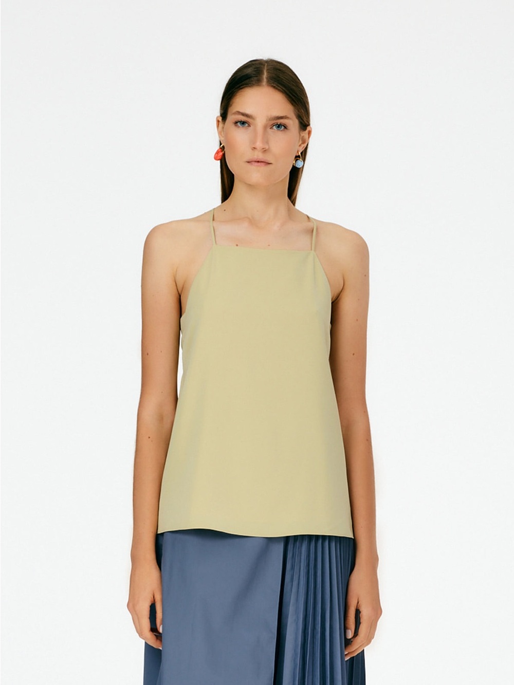 Tibi Soft Drape Square Neck Cami